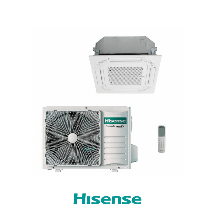 HISENSE CLIMATIZZATORE A CASSETTA A 4 VIE SET 12000 BTU ACT35UR4RCC8 R32 TURBO INVERTER A++